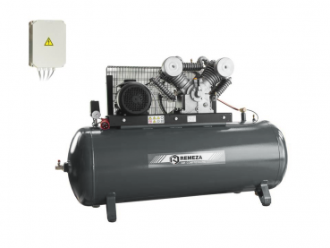 Kolbenkompressor 500 l (innenbeschichtet), 7,5 kW, 10 bar, 1400 l/min Ansaugleistung mit Stern-Dreieckschaltung